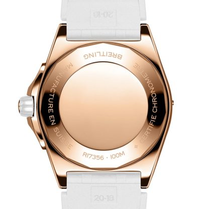 Breitling Super Chronomat Automatic 38 Origins White 18ct Rose Gold Rubber Strap Watch R17356531G1S1 - Image 2