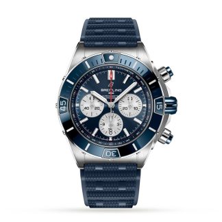 Breitling Super Chronomat B01 44 Rubber Strap Watch AB0136161C1S1