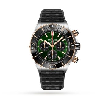 Breitling Super Chronomat B01 44 Stainless Steel & 18k Red Gold Rubber Strap Watch UB0136251L1S1