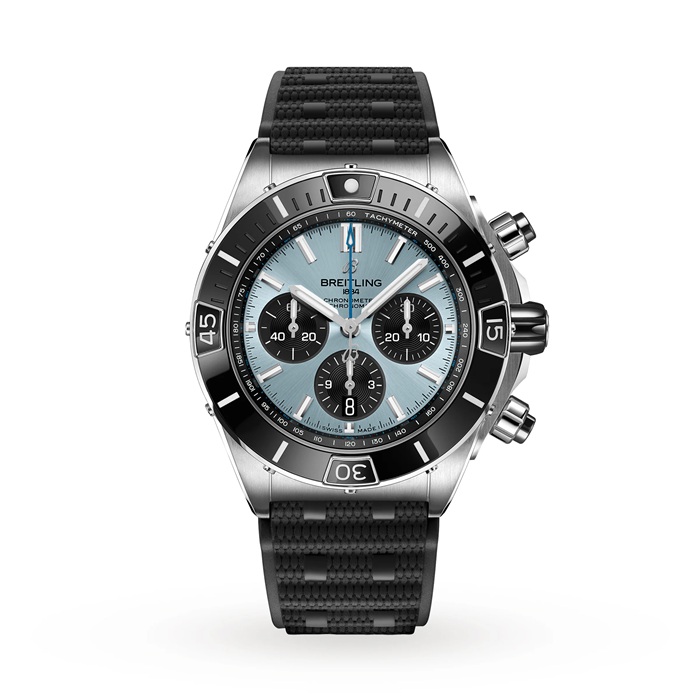 Breitling Super Chronomat B01 44 Stainless Steel & Platinum Ice Blue Watch PB0136251C1S1