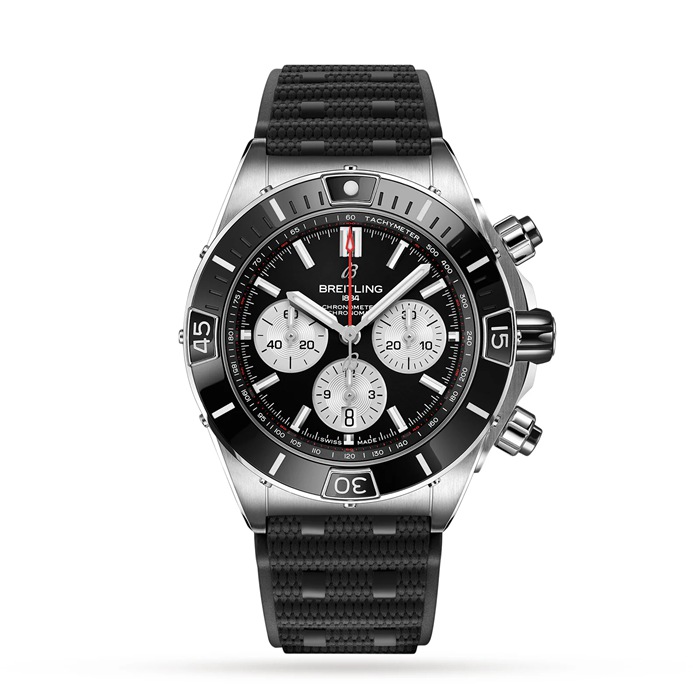 Breitling Super Chronomat B01 44 Stainless Steel Rubber Strap Watch AB0136251B1S1
