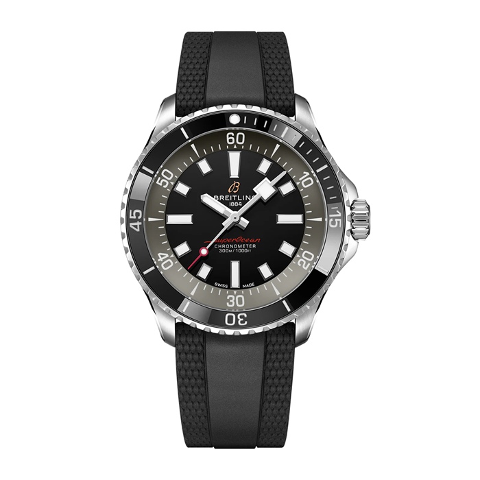 Breitling Superocean 42mm UK Edition Mens Watch Grey Rubber A173757A1B1S1