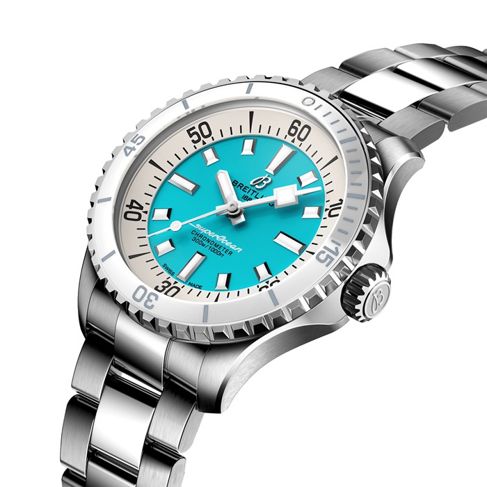 Breitling Superocean Automatic 36 Stainless Steel Turquoise Watch A17377211C1A1 - Image 3