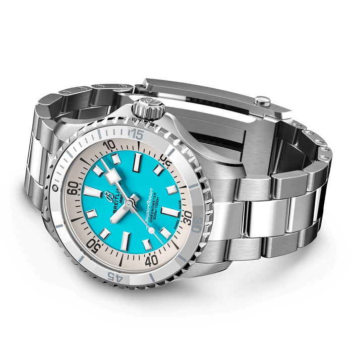 Breitling Superocean Automatic 36 Stainless Steel Turquoise Watch A17377211C1A1 - Image 4