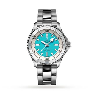 Breitling Superocean Automatic 36 Stainless Steel Turquoise Watch A17377211C1A1