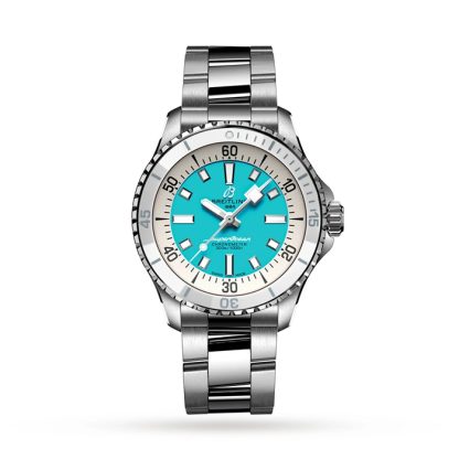 Breitling Superocean Automatic 36 Stainless Steel Turquoise Watch A17377211C1A1