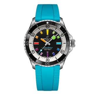 Breitling Superocean Automatic 42mm Mens Watch Blue Rubber A17375211B2S1
