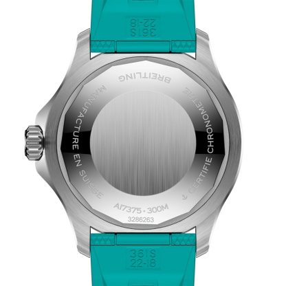 Breitling Superocean Automatic 42mm Mens Watch Turquoise Rubber A17375211B2S2 - Image 2