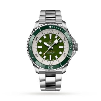 Breitling Superocean Automatic 44 Stainless Steel Green Watch A17376A31L1A1