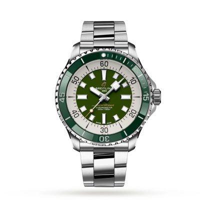 Breitling Superocean Automatic 44 Stainless Steel Green Watch A17376A31L1A1