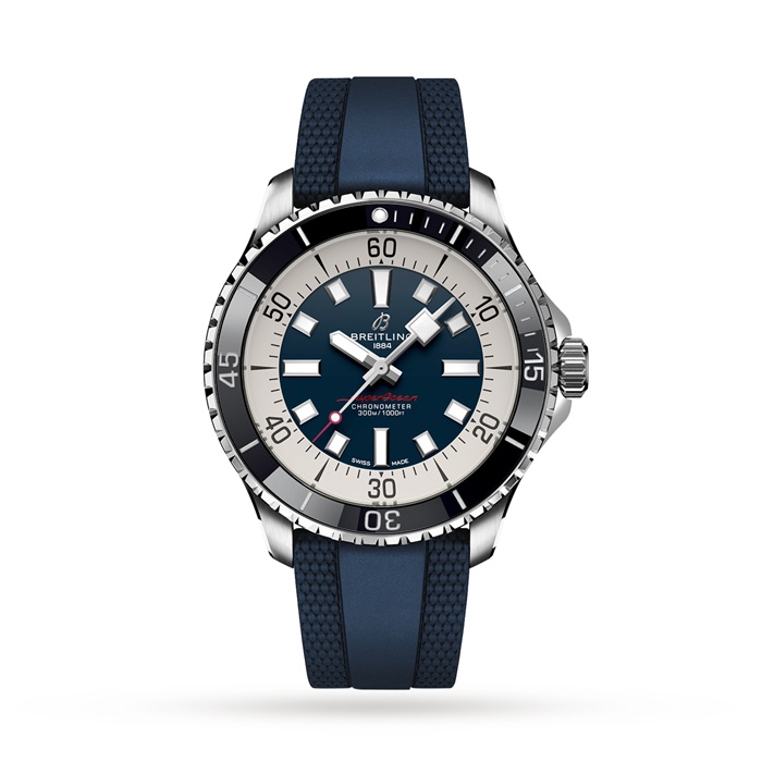 Breitling Superocean Automatic 44 Stainless Steel Rubber Strap Watch A17376211C1S1
