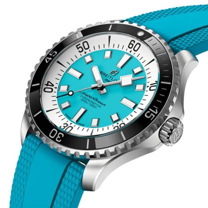 Breitling Superocean Automatic 44mm Mens Watch Turquoise Rubber A17376211L2S2 - Image 3