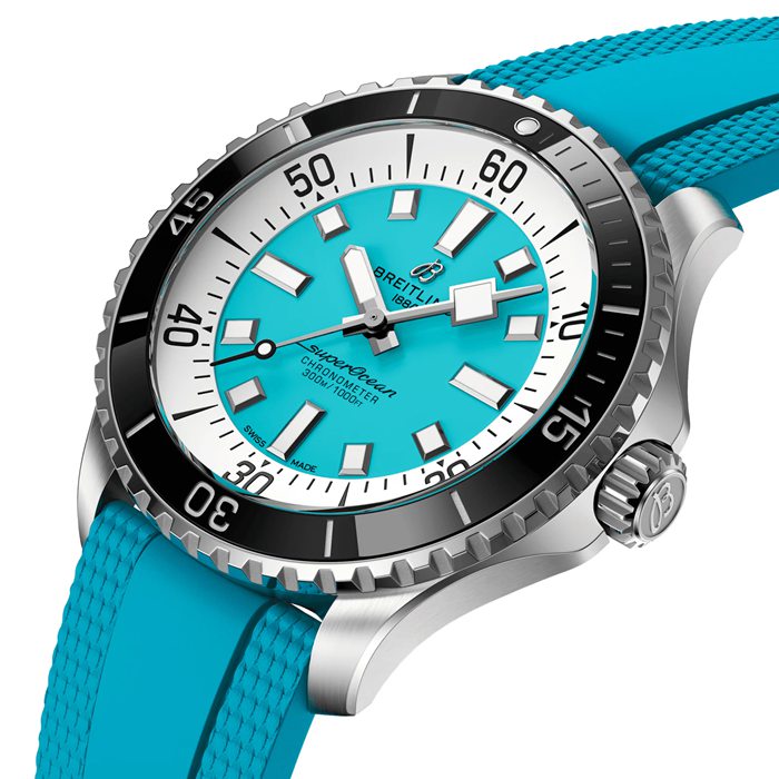 Breitling Superocean Automatic 44mm Mens Watch Turquoise Rubber A17376211L2S2 - Image 3