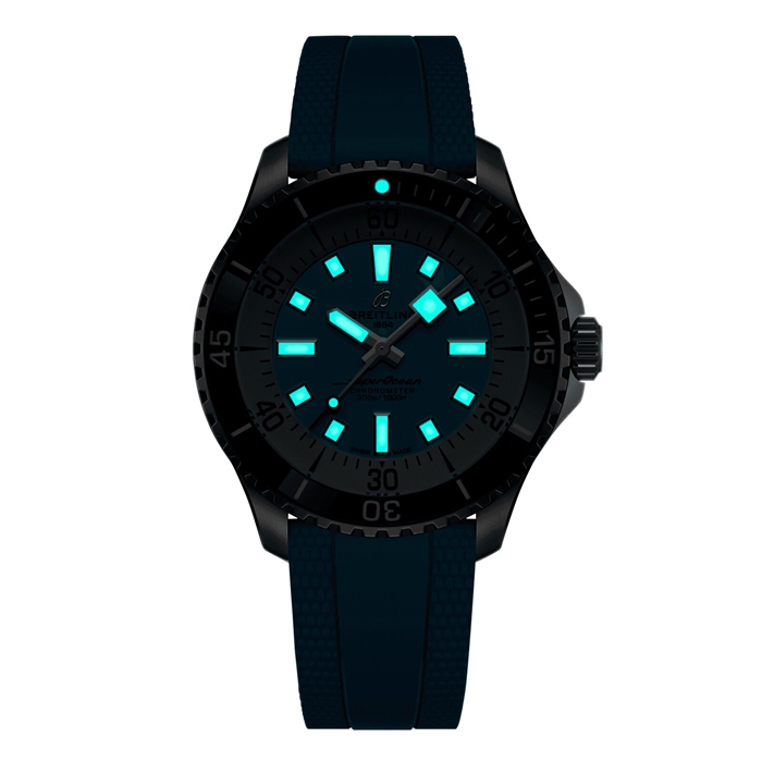 Breitling Superocean Automatic 44mm Mens Watch Turquoise Rubber A17376211L2S2 - Image 5