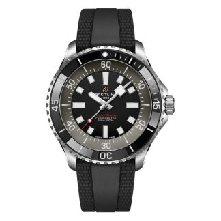 Breitling Superocean Automatic 44mm UK Edition Mens Watch Black Rubber A173765A1B1S1