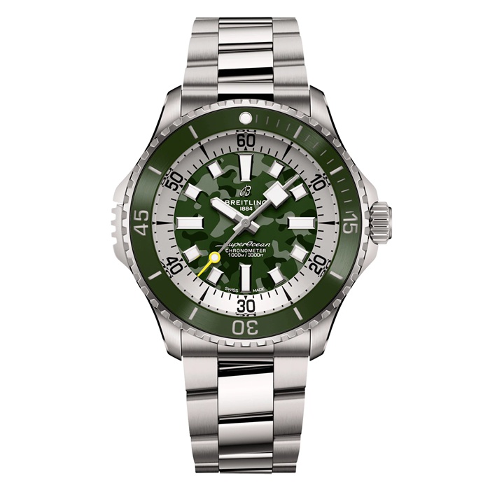 Breitling Superocean Automatic Super Diver 46mm Mens Watch Green E10379D31L1E1
