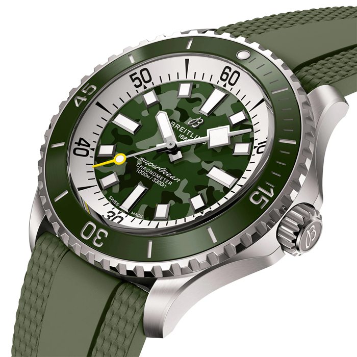 Breitling Superocean Automatic Super Diver 46mm Mens Watch Green Rubber E10379D31L1S1 - Image 2