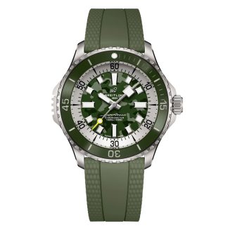 Breitling Superocean Automatic Super Diver 46mm Mens Watch Green Rubber E10379D31L1S1
