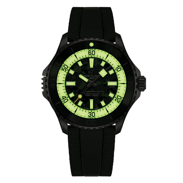 Breitling Superocean Automatic Super Diver 46mm Mens Watch Green Rubber E10379D31L1S1 - Image 5