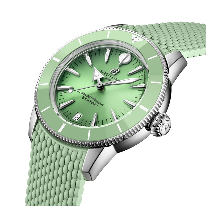 Breitling Superocean Heritage Automatic 36mm Unisex Watch Green Rubber A10390361L1S1 - Image 3