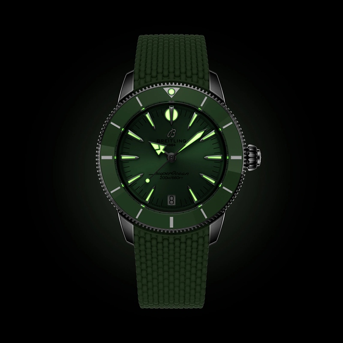 Breitling Superocean Heritage Automatic 36mm Unisex Watch Green Rubber A10390361L1S1 - Image 5