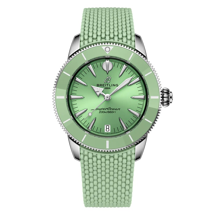 Breitling Superocean Heritage Automatic 36mm Unisex Watch Green Rubber A10390361L1S1