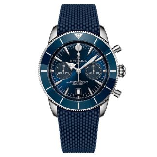 Breitling Superocean Heritage B01 Chronograph 42mm Mens Watch Blue Rubber AB0156161C1S1