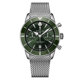 Breitling Superocean Heritage B01 Chronograph 42mm Mens Watch Green AB0156361L1A1
