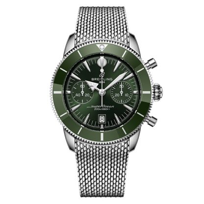 Breitling Superocean Heritage B01 Chronograph 42mm Mens Watch Green AB0156361L1A1