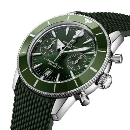 Breitling Superocean Heritage B01 Chronograph 42mm Mens Watch Green Rubber AB0156361L1S1 - Image 3