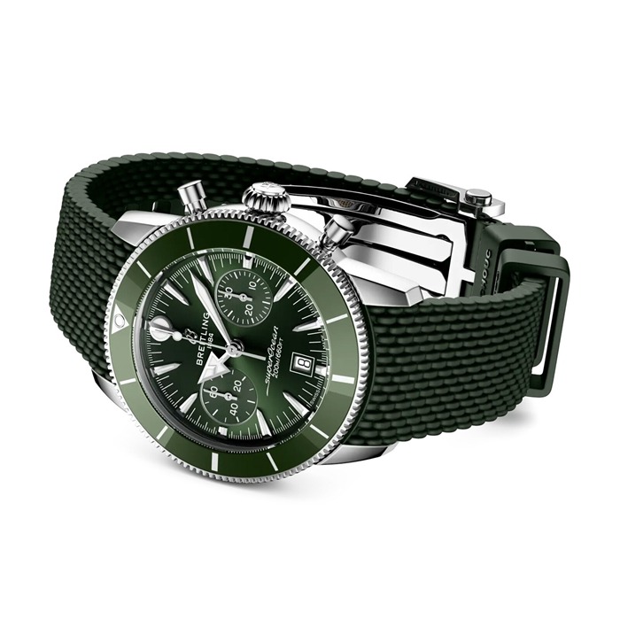 Breitling Superocean Heritage B01 Chronograph 42mm Mens Watch Green Rubber AB0156361L1S1 - Image 4