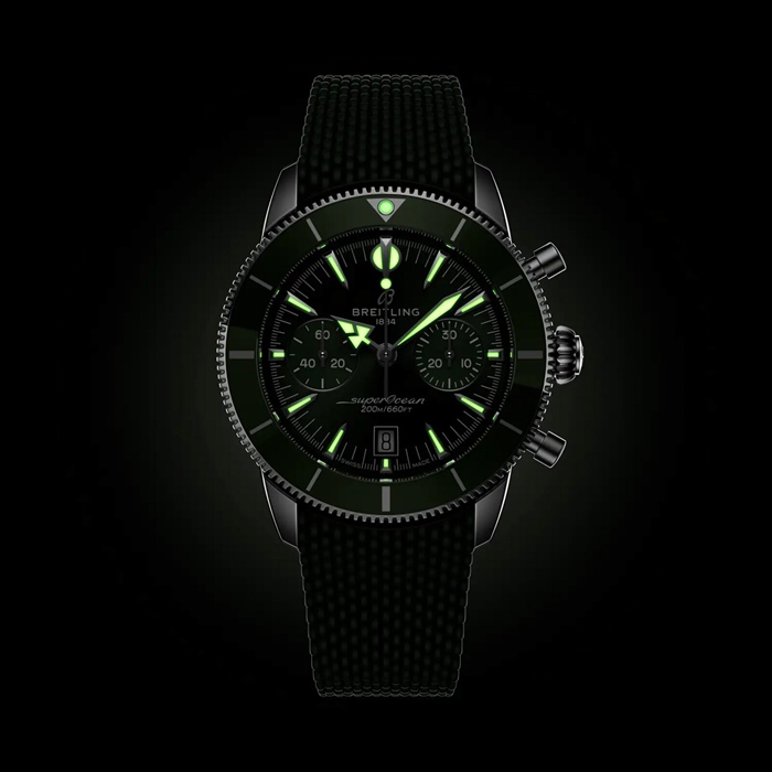Breitling Superocean Heritage B01 Chronograph 42mm Mens Watch Green Rubber AB0156361L1S1 - Image 5