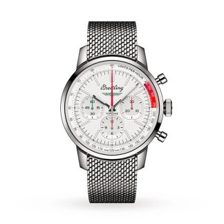 Breitling Top Time B01 Classic Cars Ford Thunderbird 41mm Mens Watch Mesh Strap AB01766A1A1A1