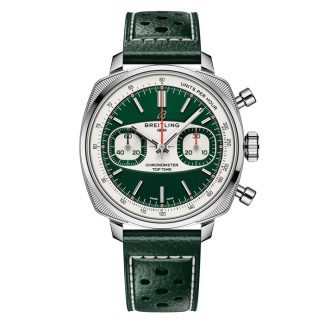 Breitling Top Time B01 Racing 38mm Mens Watch Green Leather AB01771A1L1X1