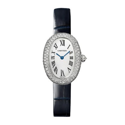 Cartier Baignoire Watch Small Model Quartz Movement 18K White Gold Case WJBA0049