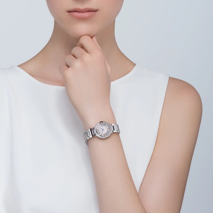 Cartier Ballon Bleu De Cartier Watch 28mm Quartz Movement Steel Diamonds W4BB0015 - Image 3