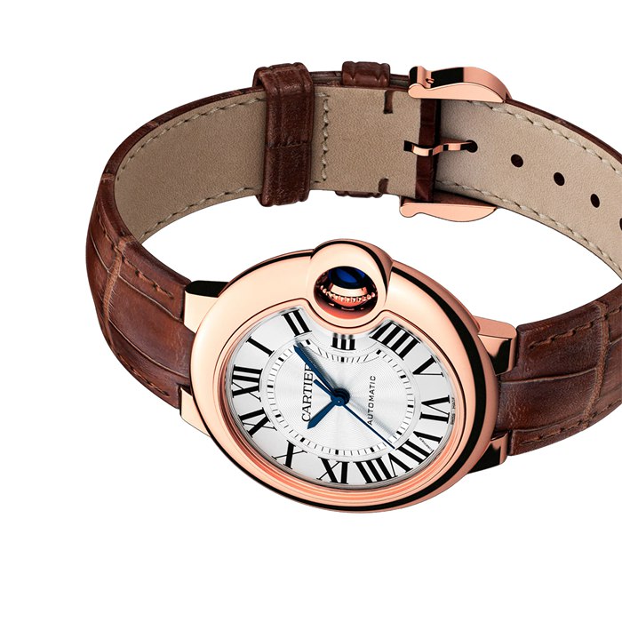 Cartier Ballon Bleu De Cartier Watch 33mm Automatic Movement Rose Gold Leather W6920097 - Image 4