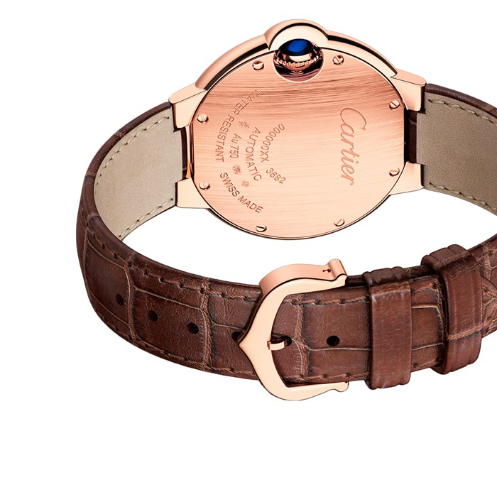Cartier Ballon Bleu De Cartier Watch 33mm Automatic Movement Rose Gold Leather W6920097 - Image 5