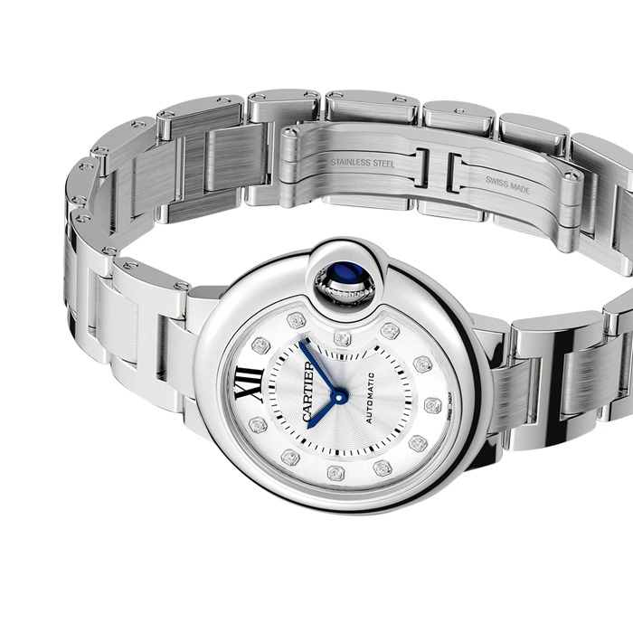 Cartier Ballon Bleu De Cartier Watch 33mm Automatic Movement Steel Diamonds W4BB0021 - Image 4