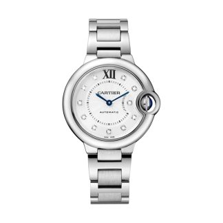 Cartier Ballon Bleu De Cartier Watch 33mm Automatic Movement Steel Diamonds W4BB0021