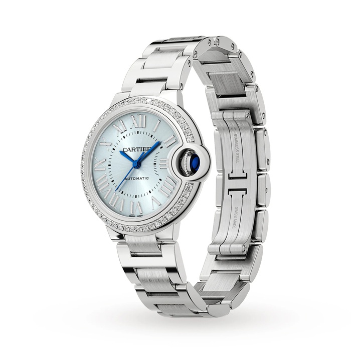 Cartier Ballon Bleu De Cartier Watch 33mm Automatic Movement Steel Diamonds W4BB0028 - Image 2