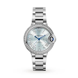 Cartier Ballon Bleu De Cartier Watch 33mm Automatic Movement Steel Diamonds W4BB0028