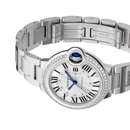 Cartier Ballon Bleu De Cartier Watch 33mm Mechanical Movement With Automatic Winding Steel Diamonds W4BB0023 - Image 3