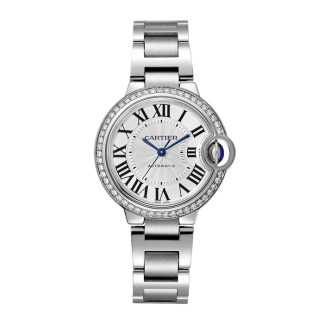 Cartier Ballon Bleu De Cartier Watch 33mm Mechanical Movement With Automatic Winding Steel Diamonds W4BB0023