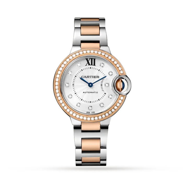 Cartier Ballon Bleu De Cartier Watch 33mm Mechanical Movement With Automatic Winding Steel Rose Gold W3BB0023