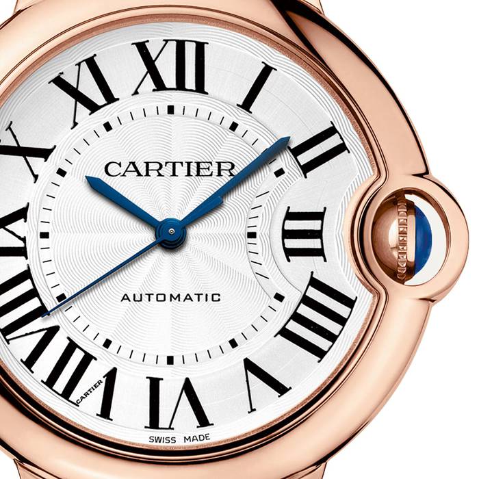 Cartier Ballon Bleu De Cartier Watch 36mm Automatic Movement Pink Gold Leather WGBB0009 - Image 4