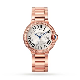 Cartier Ballon Bleu De Cartier Watch 36mm Mechanical Movement With Automatic Winding Rose Gold Diamonds WJBB0064