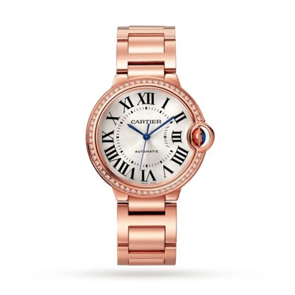 Cartier Ballon Bleu De Cartier Watch 36mm Mechanical Movement With Automatic Winding Rose Gold Diamonds WJBB0064