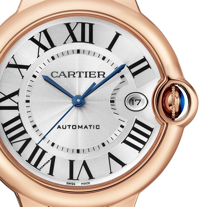 Cartier Ballon Bleu De Cartier Watch 40mm Automatic Movement Rose Gold Leather WGBB0035 - Image 2