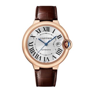 Cartier Ballon Bleu De Cartier Watch 40mm Automatic Movement Rose Gold Leather WGBB0035